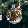 thumbnail image 4 of HYLLai Christmas Dog Snow Ornament – Glass Ball with Festive Puppy Figurine, Multiple Breeds for Pet Lovers (M), 4 of 6
