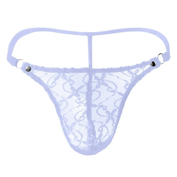 Underwear Bikini Men's Lace Mesh Pouch Thong T-back Lingerie Panty Brief Panties