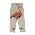 thumbnail image 6 of Uemuo Flamingo Sitting On Chair Pattern Women's Wide Leg Palazzo Lounge Pants with Pockets Light Weight Loose Comfy Casual Pajama Pants-Small, 6 of 9