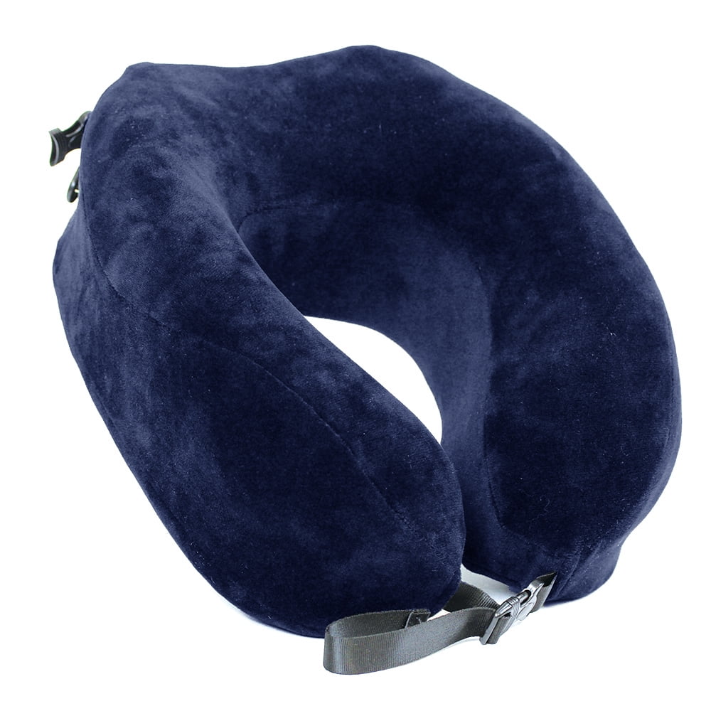 TripGood Neck Pillow for Travel - Extra Upper Back Support -  Back Buckle Strap - Large(16.7 Neck Circumference) - Memory Foam - Blue :  Home & Kitchen