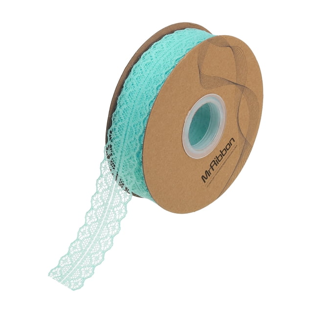 Unique Bargains 1.2 Inch Wide 50 Yard Lace Ribbon Floral Pattern Light Green Lace Trim Ribbon for Gift Wrapping, Wedding Decor
