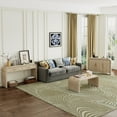 thumbnail image 2 of Retro Wooden Silhouette Sectional Three-Piece Set with Curved Art Deco Design, Containing Sideboard, Console Table and Coffee Table, Suitable for Dining Room, Living Room and Entrance, Natural, 2 of 9