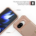 thumbnail image 5 of for Google Pixel 9A Case with Credit Card Holder, Magnetic Back Flip Case PU Leather Wallet Cover for Women Men, All-Round Shockproof Rugged Protective Phone Case for Google Pixel 9A, Rosegold, 5 of 7