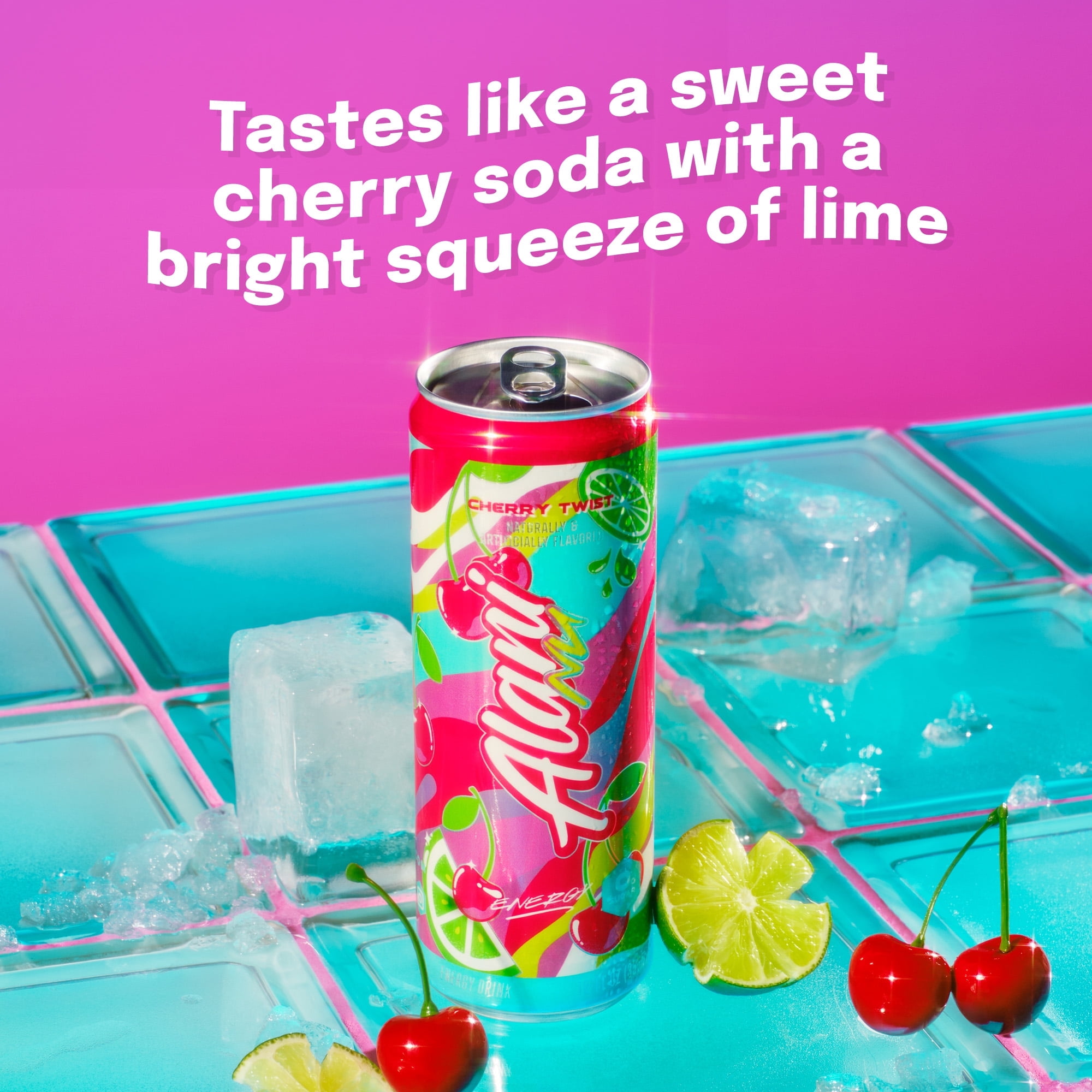 Alani Nu Sugar Free Energy Drink – Cherry Twist – 12 fl oz (6 Pack)