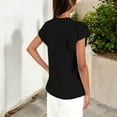 thumbnail image 2 of Women's Eyelet Ruffle Sleeve Top with Keyhole Tie Front- X Large, Black, 2 of 4