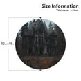 thumbnail image 3 of Honeii Gloomy Mansion Forest Scene Print Leather Coaster Set of 6, Ideal for Safeguarding Your Furniture from Drinks Spills and Effortless Cleanup,Round Shape, 3 of 7