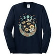 thumbnail image 2 of Wild Bobby I Only Told The Moon, Moon Phases Daisies and Butterflies Vintage Men Long Sleeve Shirt, Navy, Large, 2 of 6
