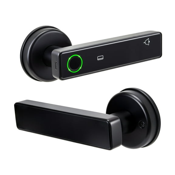 Smart Door Knob & Handle-Fingerprint Door Lock- Keyless Entry Door Lock with Key & Keypad, Bluetooth App Control, Touchpad Control, Privacy & Passage Modes for Home, Bedroom, Office, Apartment