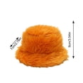 thumbnail image 2 of Bexdxz Long Pile Faux Fur Bucket Hat, Soft Fuzzy Fluffy Wide Brim Winter Fisherman Cap, Warm Outdoor Cold Weather Hat for Women Orange, 2 of 5
