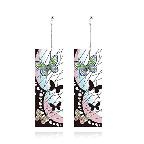 Demon Slayer Tanjiro Earrings Anime Drop Dangle Earrings For Boy Girls Dress Up Party Cosplay Walmart Com