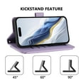 thumbnail image 4 of ELEHOLD Wallet Case For Samsung Galaxy S25,  Butterfly Flower Pattern Leather Flip Kickstand Card Holder Zipper Pocket Magnetic Closure Wallet Cover With Crossbody Strap+Lanyard  ,Purple, 4 of 12