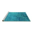 thumbnail image 2 of Ahgly Company Machine Washable Indoor Rectangle Oriental Turquoise Blue Industrial Area Rugs, 4' x 6', 2 of 4