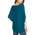 thumbnail image 4 of Made by Johnny Women's Scoop Neck Half Sleeve Batwing Dolman Top XXL TEAL, 4 of 6