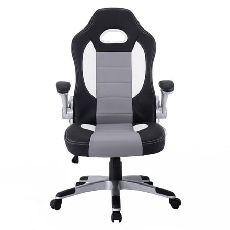 goplus pu leather executive racing style bucket seat chair sporty