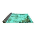 thumbnail image 2 of Ahgly Company Indoor Square Abstract Turquoise Blue Modern Area Rugs, 3' Square, 2 of 4