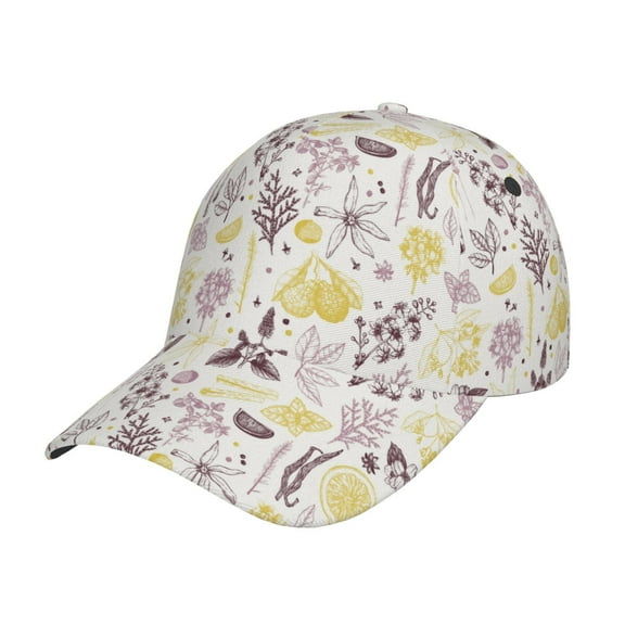 Yiaed Lavender Flowers Print Cap Adjustable Size for Running Workouts and Outdoor Activities All Seasons