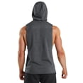 thumbnail image 2 of MAWCLOS Mens Hooded Tops Drawstring Sweatshirt Sleeveless Hoodies Regular Fit Gym Solid Color Pullover Top Dark Gray 2XL, 2 of 6
