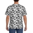 thumbnail image 3 of Vsdgher Black White Halloween Print Men's Dry Fit Mesh Athletic Shirts Moisture Wicking Tennis T-Shirt Tops, 3 of 9