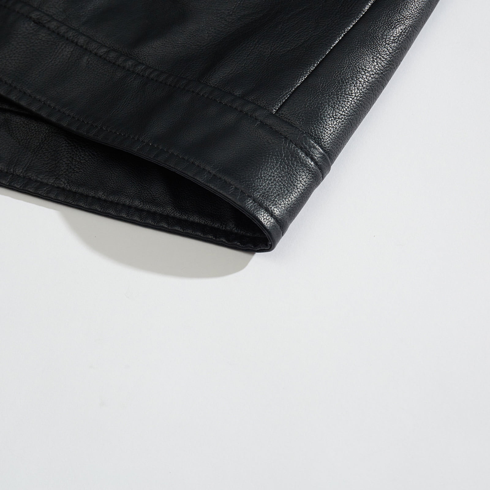 Nmnitkp Leather Jacket Men High Quality Fabric Men's Faux Leather Jacket Vintage Stand Collar Motorcycle PU Leather Outwear Coat & Color Match Jackets for Men with Pockets（Plus Size）