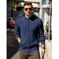 thumbnail image 2 of COOFANDY Men's Full Zip Cardigan Sweater Slim Fit Cable Knitted Zip Up Sweater with Pockets, 2 of 6