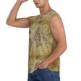 thumbnail image 3 of Goofa Vintage World Map Printed Men's Sleeveless T-Shirt - Athletic Gym Workout Tank Top for Men - Moisture-Wicking, UPF 30+ Quick-Dry Muscle Tee-Small, 3 of 8