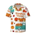 thumbnail image 3 of Cauagu Fall Pumpkins Men's Short Sleeve Button Down Hawaiian Shirt for Men Bowling Shirts Casual Summer Beach Shirt,Large, 3 of 6