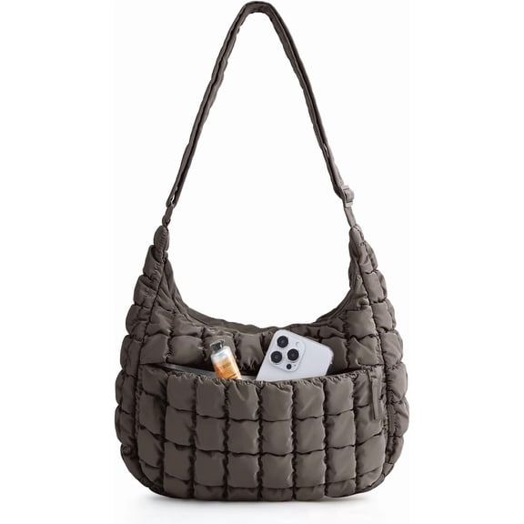 Konexial Quilted Crossbody Bags for Women, Travel Purses Hobo Shoulder Bag