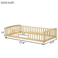 thumbnail image 6 of Alvantor Twin Size Floor Bed with Entrance and Guardrails – Low Montessori Wood Bed Frame for Toddlers, Natural, 6 of 6