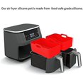 thumbnail image 3 of Air Fryer Silicone Bakeware Silicone Pot Reusable Air Fryer Diners Basket for Double Air Fryer Oven Accessories MICROWAVES 2PCS - Red, 3 of 5
