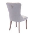 thumbnail image 6 of Guyou Elegant Solid Wood Dining Chair (Set of 2), Linen Fabric Button Tufted Wingback Upholstered Side Chairs with Nailhead Trim and Pull Ring for Kitchen Dining Room Bedroom, Beige, 6 of 13