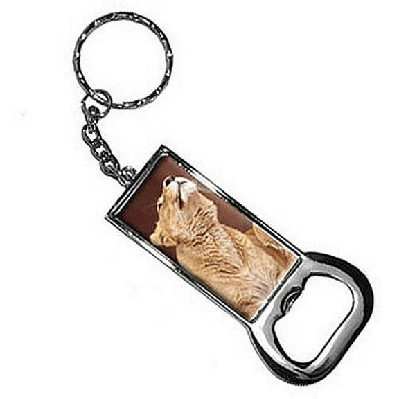 Female Lion Keychain Key Chain Ring Bottle Bottlecap Opener