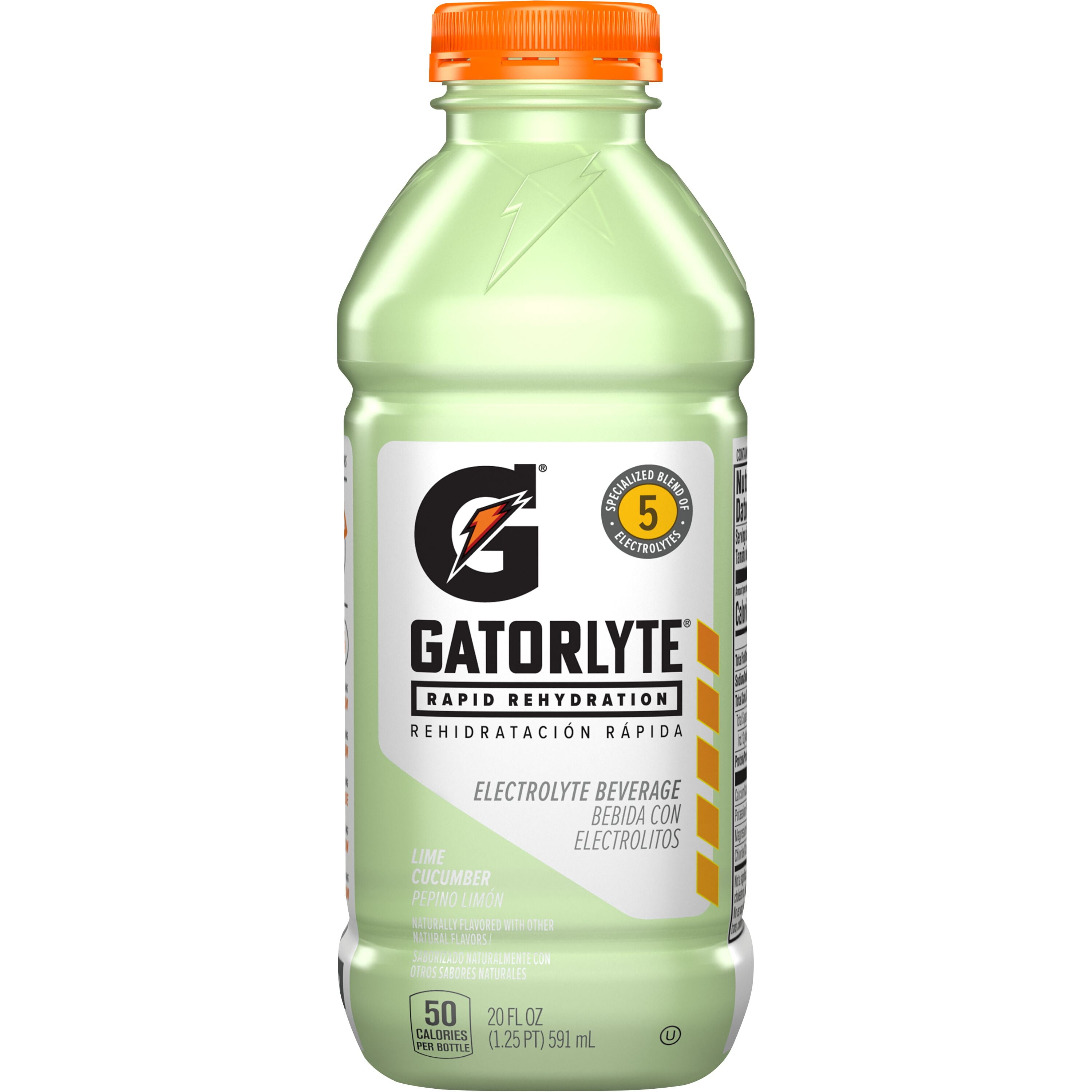 (5 pack) Gatorade Gatorlyte Lime Cucumber Electrolyte Sports Drink, 20 fl oz, 1 Count Bottle