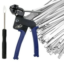 MAKERELE Metal Tie Wrap Gun Kit, Include 110 PCS 4.6*300mm Stainless Steel Cable Ties,  Suitable for Home , Office , and Industrial Use
