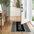 thumbnail image 2 of ODIKA 2'x3' Washable Accent Rug Pet Friendly, Bedside Mat Snake Moody Gothic Serpent Stripes Abstract Scale Coiled Border for Bedroom, Nursery, RV, 2 of 7