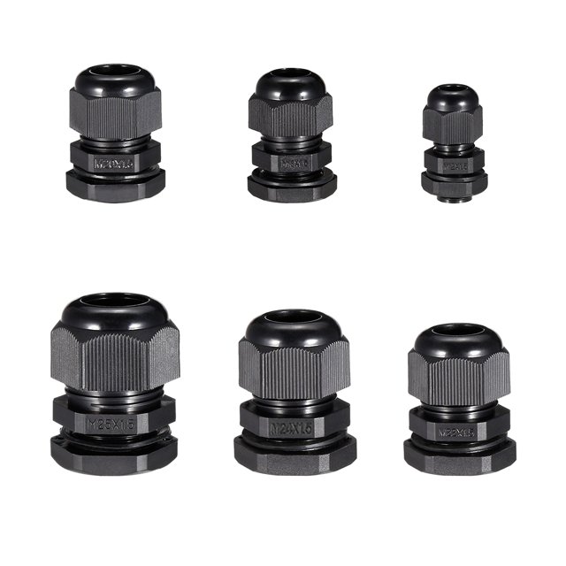 Uxcell 6 Tipos de Diámetro de Rosca Compresión TRS Pasacables Impermeables Locknut Paquete de 30
