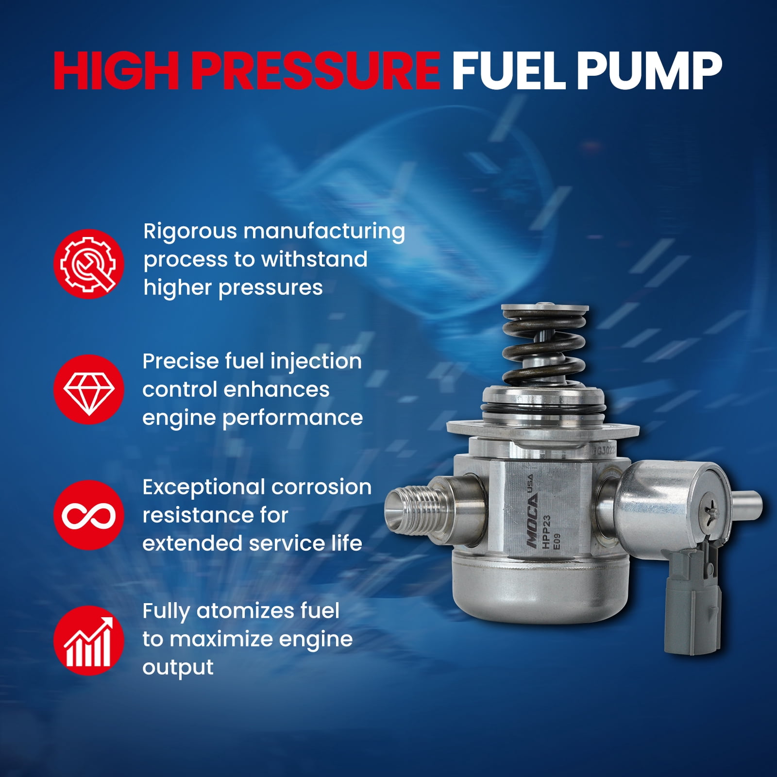 MOCA AUTOPARTS High Pressure Fuel Pump Fit for 2014-2017 Buick Regal 2.0L & 2014-2019 Chevrolet Impala 2.5L & 2013-2015 Chevrolet Malibu 2.0L 2.5L