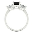 thumbnail image 4 of Clara Pucci 14K White Gold 4ct Onyx Three-Stone Ring for Women, 4 of 8