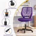 thumbnail image 4 of Songqin Students Cute Desk Chair Low-Back Armless Study Chair w/Lumbar Support Adjustable Swivel Chair in Home Bedroom School, Purple, 4 of 11