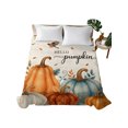 thumbnail image 2 of Full Flat Sheet Only Thanksgiving HELLO Pumpkins Soft Microfiber Cooling Bedding Sheets Pastoral Fall Leaves Flat Bed Sheet for Hotel,Home Decor, 2 of 9