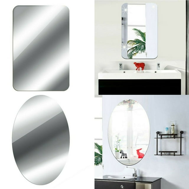 3X Mirror Wall Sticker Rectangle Self Adhesive Room Decor High Quality Furniture Films Mirror Foil 50X50cm