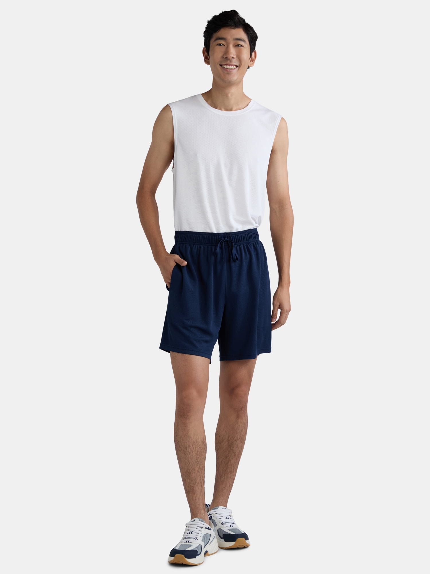 Athletic Works Men's and Big Men's Mesh Shorts, 7" Inseam, Sizes S-5XL