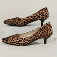 thumbnail image 2 of FLTHDD Women‘s Fashion Low Kitten Heel Pumps  Leopard Print Slip On Dress Shoes  Pointed Toe Comfort For Work Or Party Gift, 2 of 6