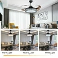 thumbnail image 4 of Denest Ceiling Fan Light Invisible Blades Chandelier with Bluetooth Music Speaker, 42" LED, 4 of 11