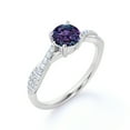 thumbnail image 3 of JeenMata 1 TCW Round-Shaped Lab Created Alexandrite and Moissanite - Infinity with Pave Accents - Prong Engagement Ring - 18K White Gold Plating over Silver, 3 of 6