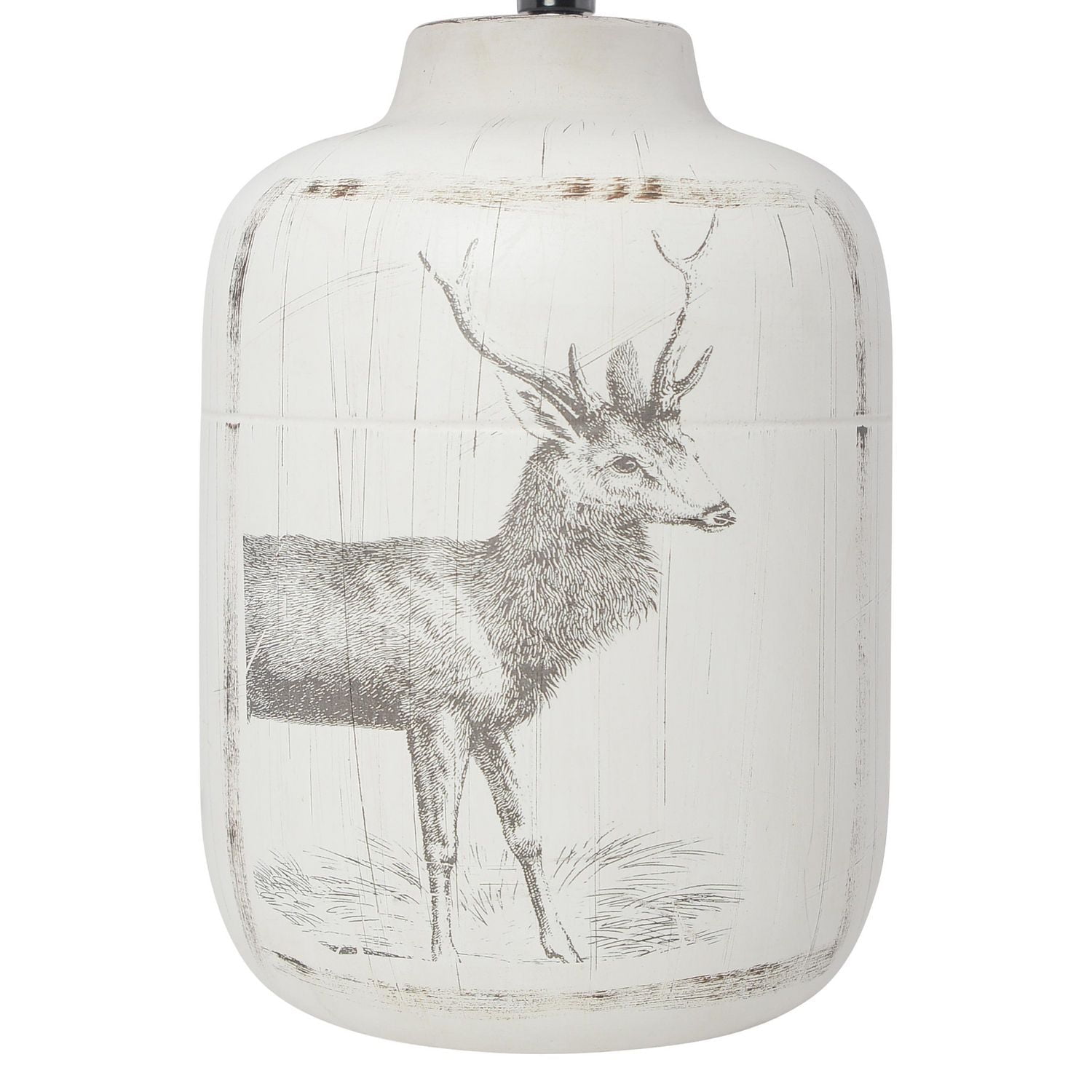 Simple Designs Rustic Deer Buck Nature Imprimé Ferme en céramique Accent Lampe de table avec abat-jour en tissu