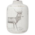 thumbnail image 2 of Simple Designs Rustic Deer Buck Nature Printed Ceramic Farmhouse Accent Table Lamp with Fabric Shade, 2 of 8