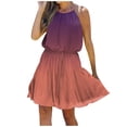 thumbnail image 1 of Pompotops Robe Décontractée Mode Femme Col en V en Chiffon Floral Boho Plage Manches Courtes, 1 of 7