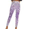 thumbnail image 3 of QATAINLAV Womens Trendy Sequin Leggings Glitter Graphic Printed Yoga Pants Casual Elastic Workout Seamless Legging Pant 2025 New Years Eve Party Outfits Multicolor S Todays Sales, 3 of 6