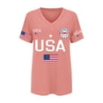 thumbnail image 5 of Women's Tops, Tees & Blouses Gsakboxl Women Trendy V Neck Patriotic Tee 250th Anniversary American Flag Print Short Sleeve Casual Graphic T Shirt For Young Holiday Summer Tops for Women XL, 5 of 5