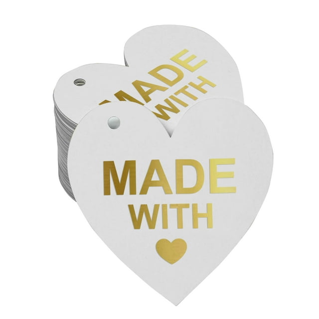 Inkdotpot Made With Love Wedding Bottle Tag Real Gold Foil Favor Hang Tag 100 Pack